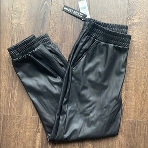 Lord and Taylor Leather Baggy Joggers
